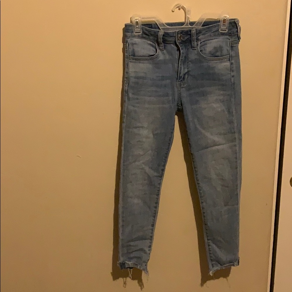 High-waisted cropped jeggings